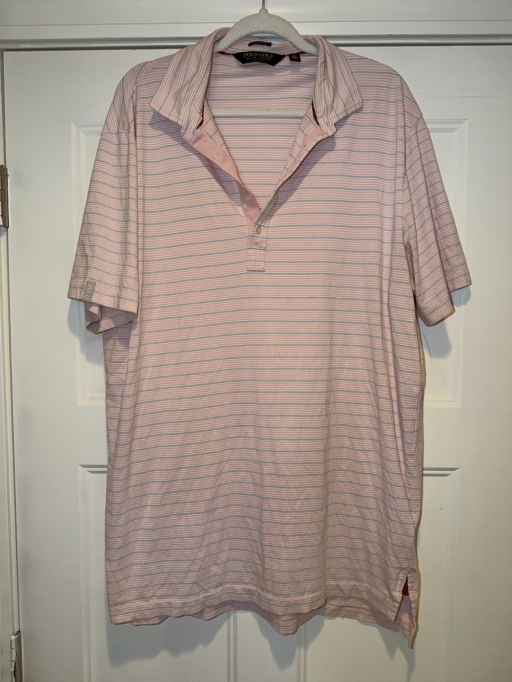 Polo by Ralph Lauren Pink Striped Short-Sleeve Golf Polo